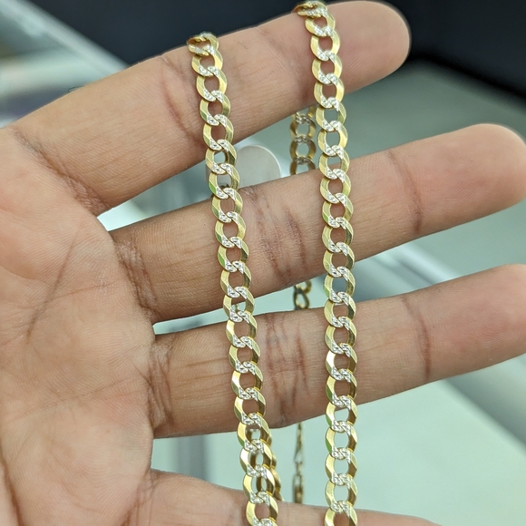 14kt Real Solid Gold Cuban Diamond Cut Chain 5.9mm 24 Inches - Picture 5 of 11